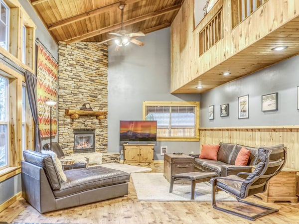 Living with fireplace