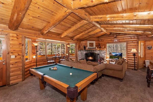 Living Room with Pool Table