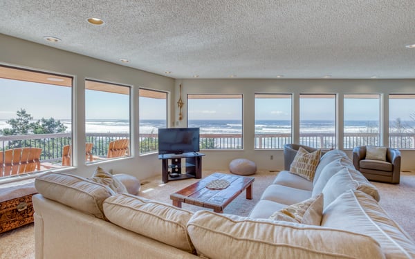 Floor 2 Living Room with comfortable seats and ocean views