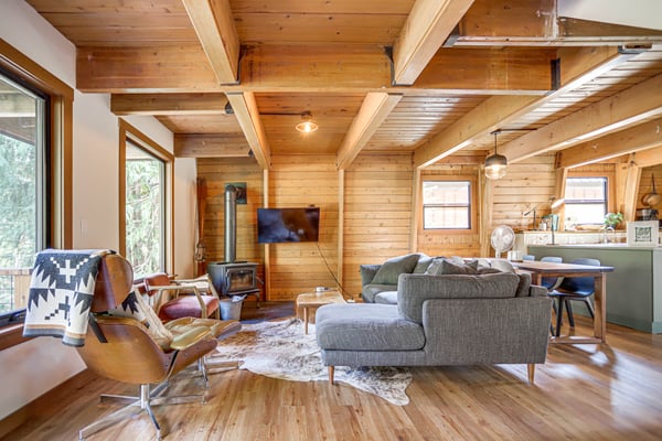 The Bow Roof Cabin Great Room